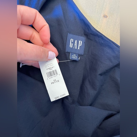 GAP One-Shoulder Black Cotton Dress Size 14P - Picture 5 of 8